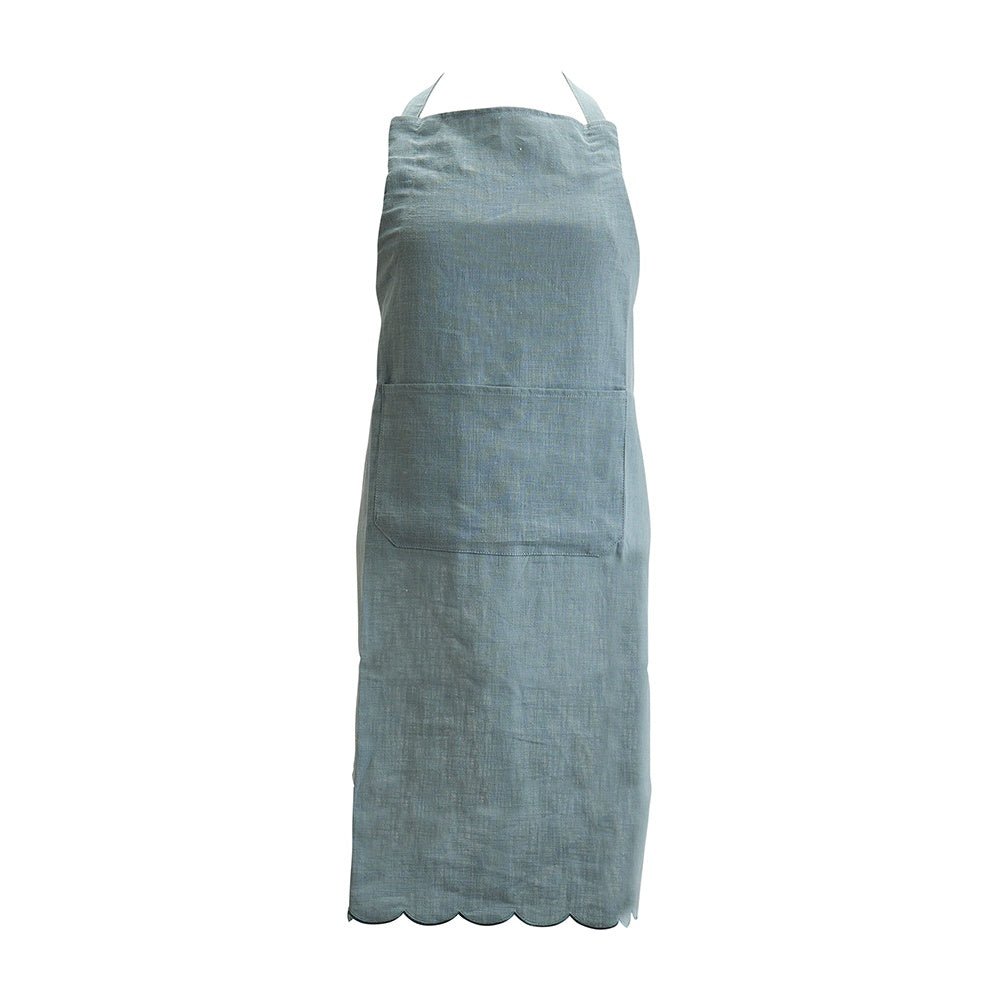 Buy Apron – Stonewashed – Scallop Edge by Annabel Trends - at White Doors & Co