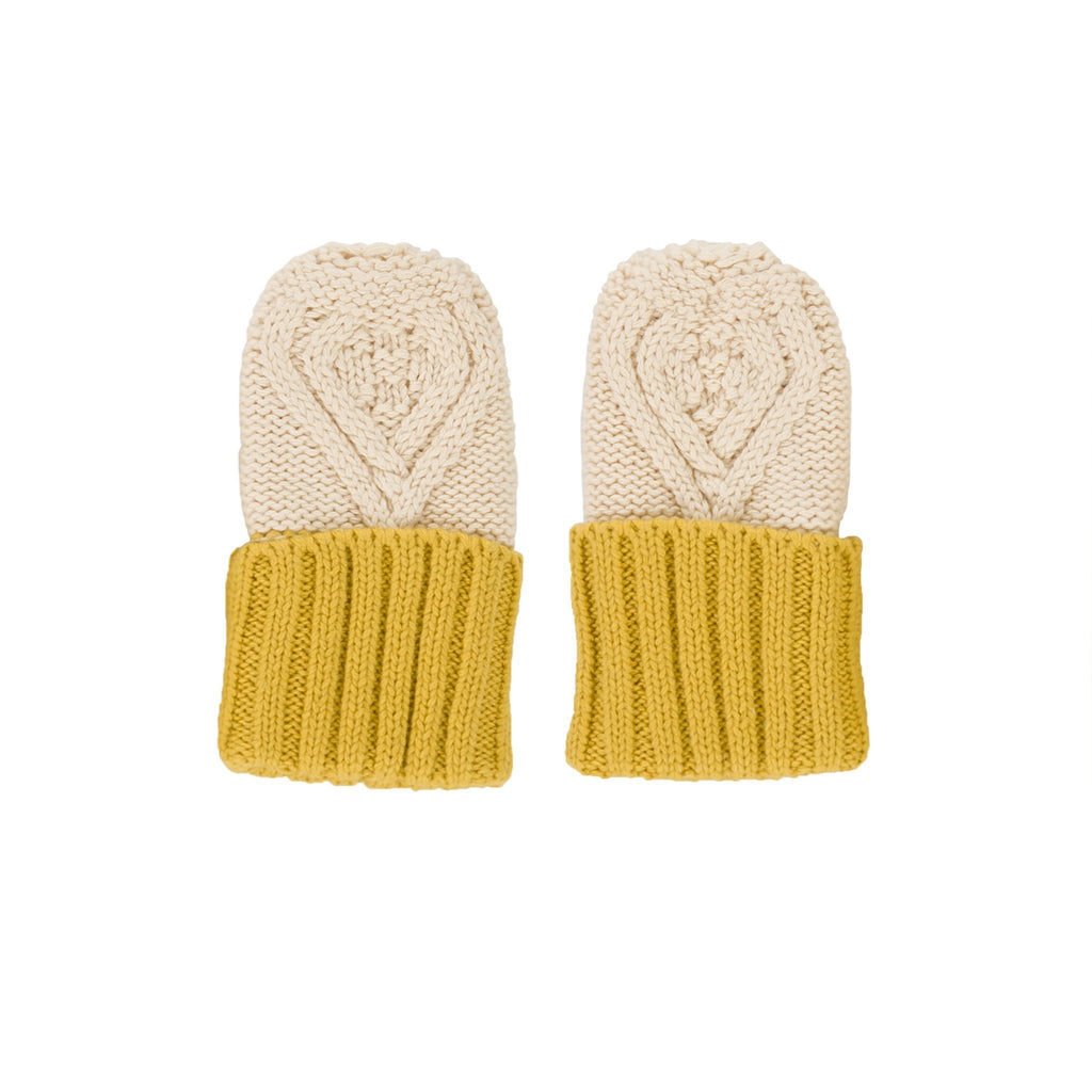Buy Cable Knit Mittens - Mustard by Acorn Kids - at White Doors & Co