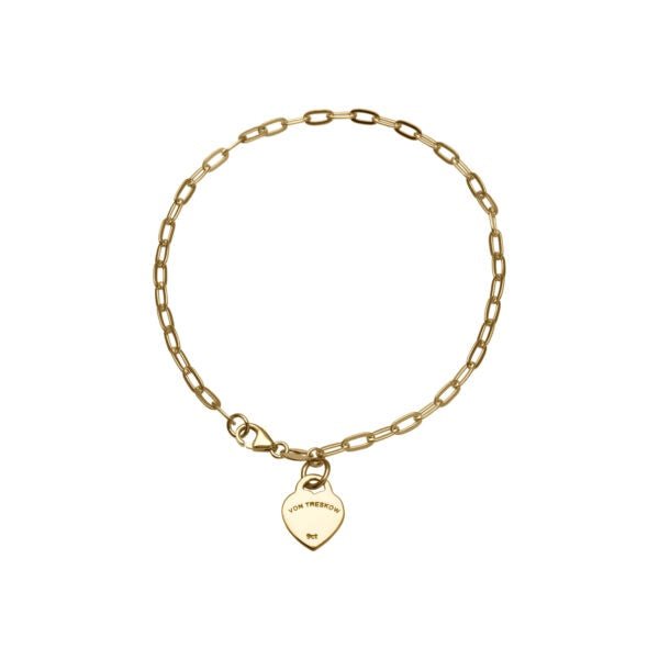 Buy Luxe Clip Chain Bracelet With Flat VT Heart by Von Treskow - at White Doors & Co