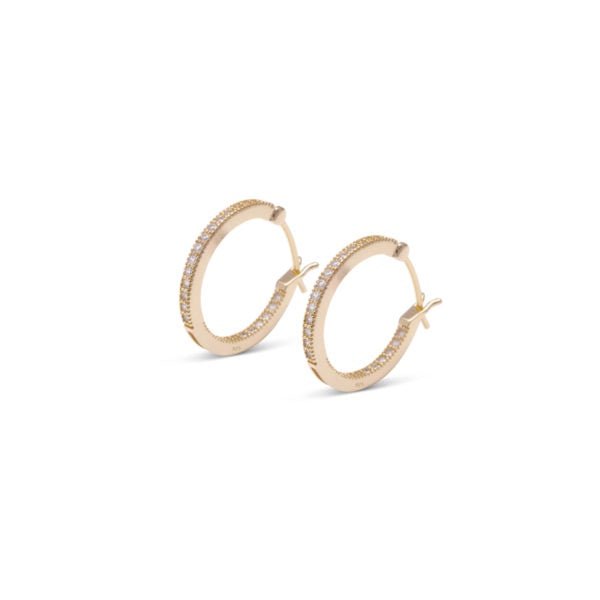 Buy RHODIUM PLATED LEVER HOOPS WITH CZ -YG by Von Treskow - at White Doors & Co