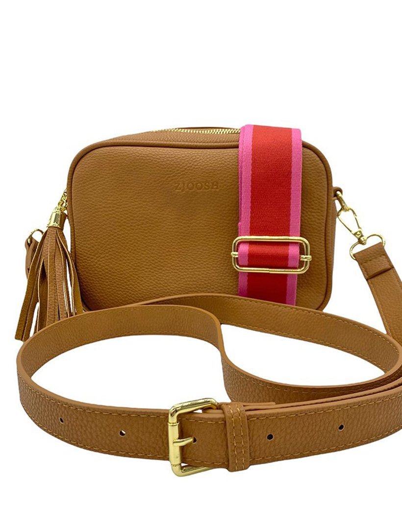 Ruby Sports Cross Body Bag Tan White Doors & Co