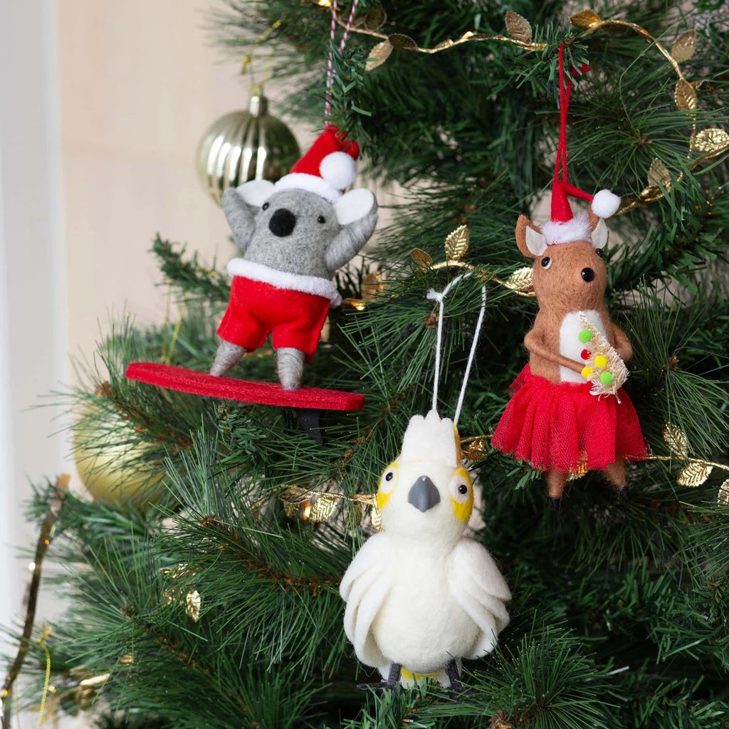 Buy 3D Bauble Felt Cockatoo by La La Land - at White Doors & Co