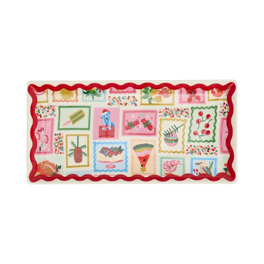 Buy Christmas Holiday Plate - Rectangle by Annabel Trends - at White Doors & Co