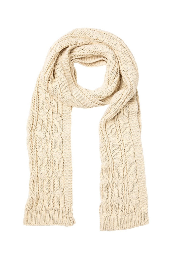Buy Chunky Cable Knit Scarf Fern Natural by Indus Design - at White Doors & Co