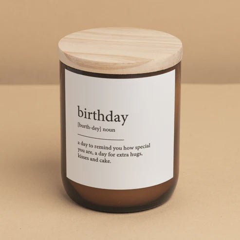 Buy Dictionary Meaning Candle -Birthday by The Commonfolk Traders - at White Doors & Co