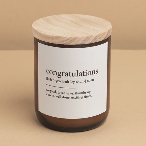 Buy Dictionary Meaning Candle - congratulations by The Commonfolk Traders - at White Doors & Co