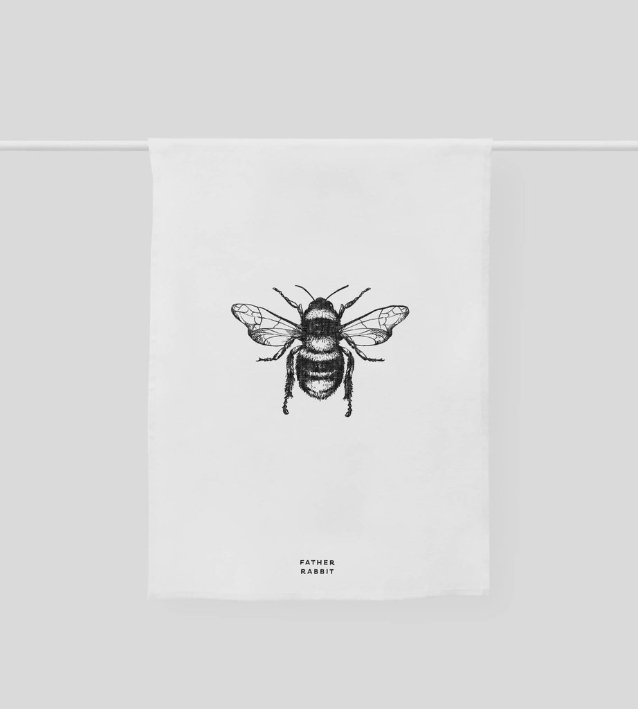 Buy Father Rabbit | Bee Linen Tea Towel | Cream by Father Rabbit - at White Doors & Co