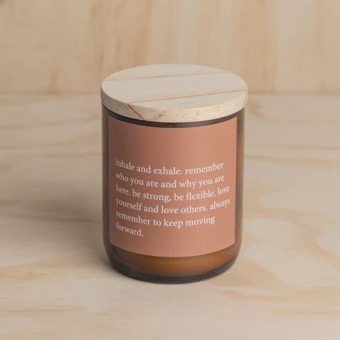 Buy Heartfelt Quote Candle - Inhale, Exhale by The Commonfolk Traders - at White Doors & Co