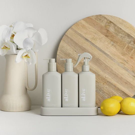 Buy Kitchen Trio - Dishwashing Liquid, Hand Wash & Bench Spray by Al.ive - at White Doors & Co