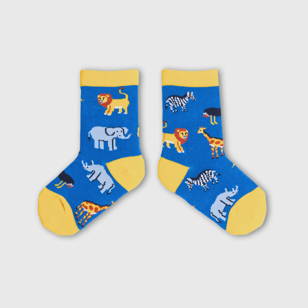 AFRICAN ANIMALS Socks (2-4yrs) – Whitedoorsandco