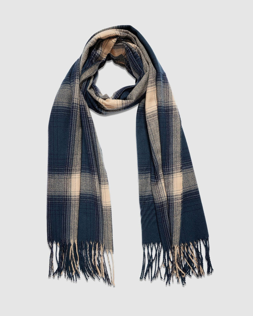Buy Oxford Scarf - Plaid Navy by Louenhide - at White Doors & Co
