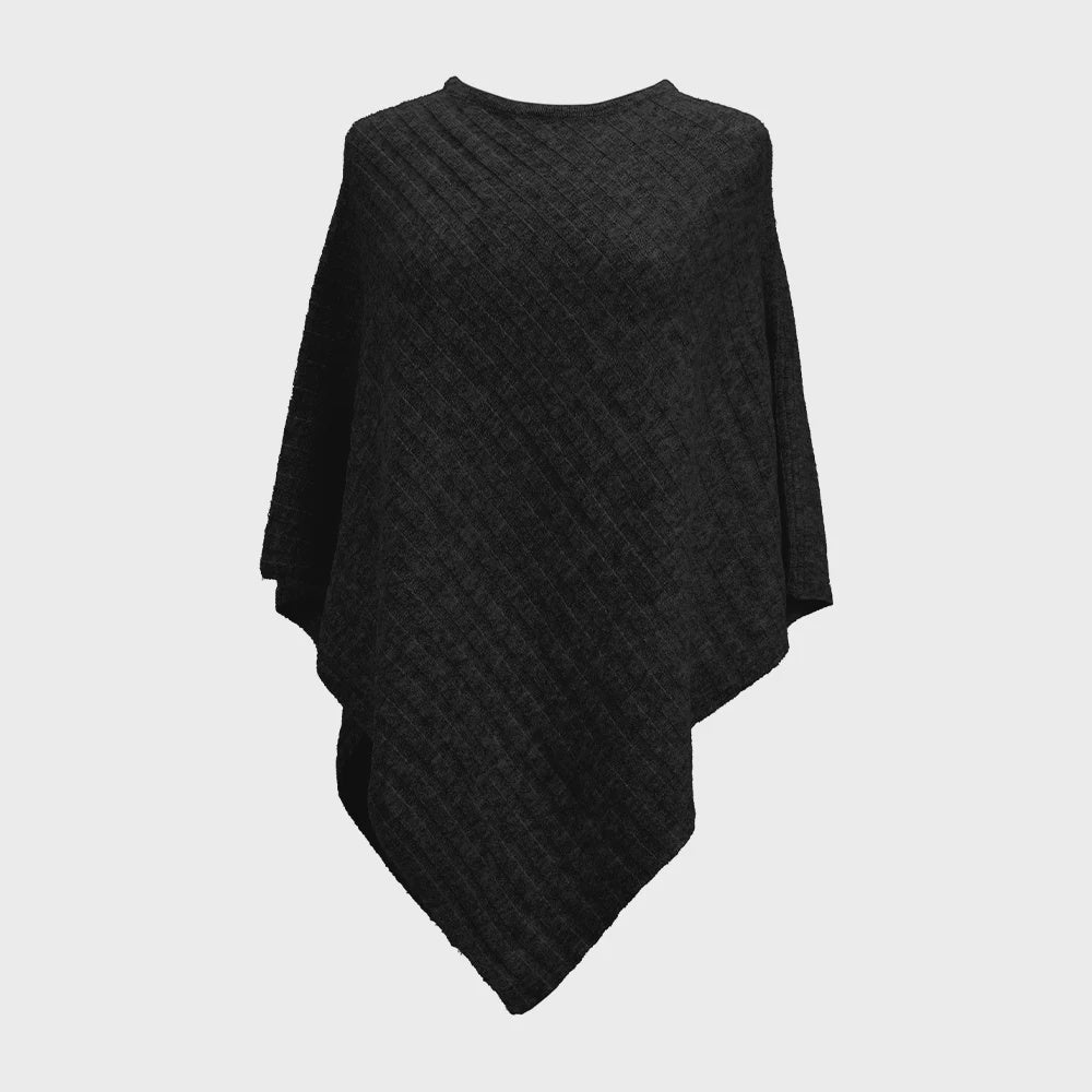 Buy Poncho - Knit— Black by Annabel Trends - at White Doors & Co