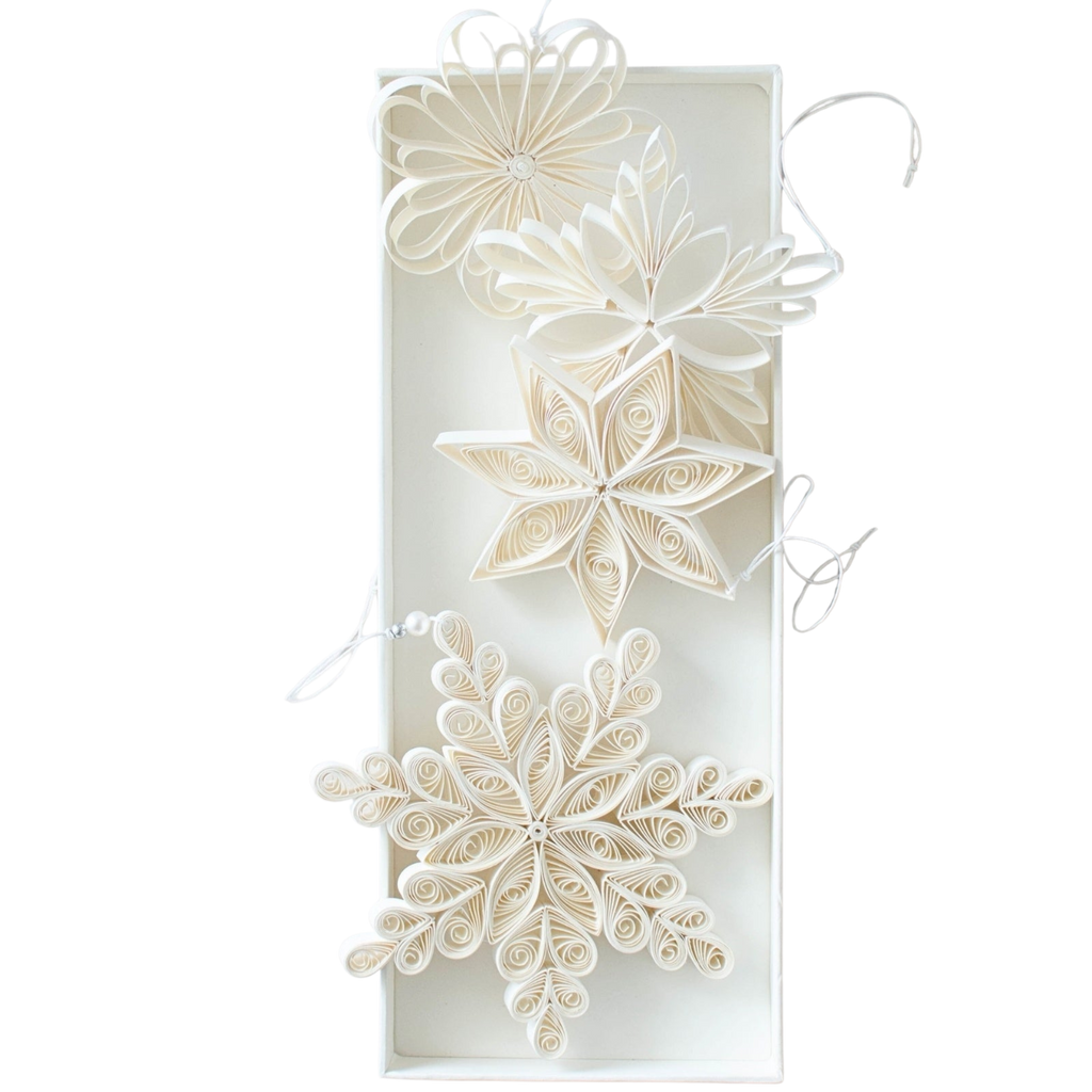 Buy Quilling Star Trio - Off - White H10cm 3pcs Set by Nordic Rooms - at White Doors & Co