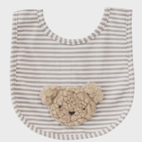 Buy Sherpa Bear Bib Oatmeal by Alimrose - at White Doors & Co
