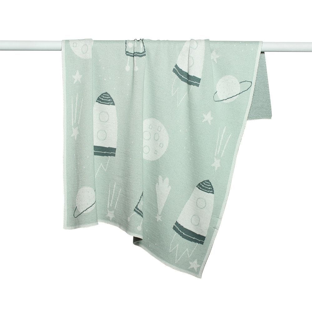 Buy Space Race Stroller Blanket - Soft, Eco - Friendly Cotton by DLux - at White Doors & Co