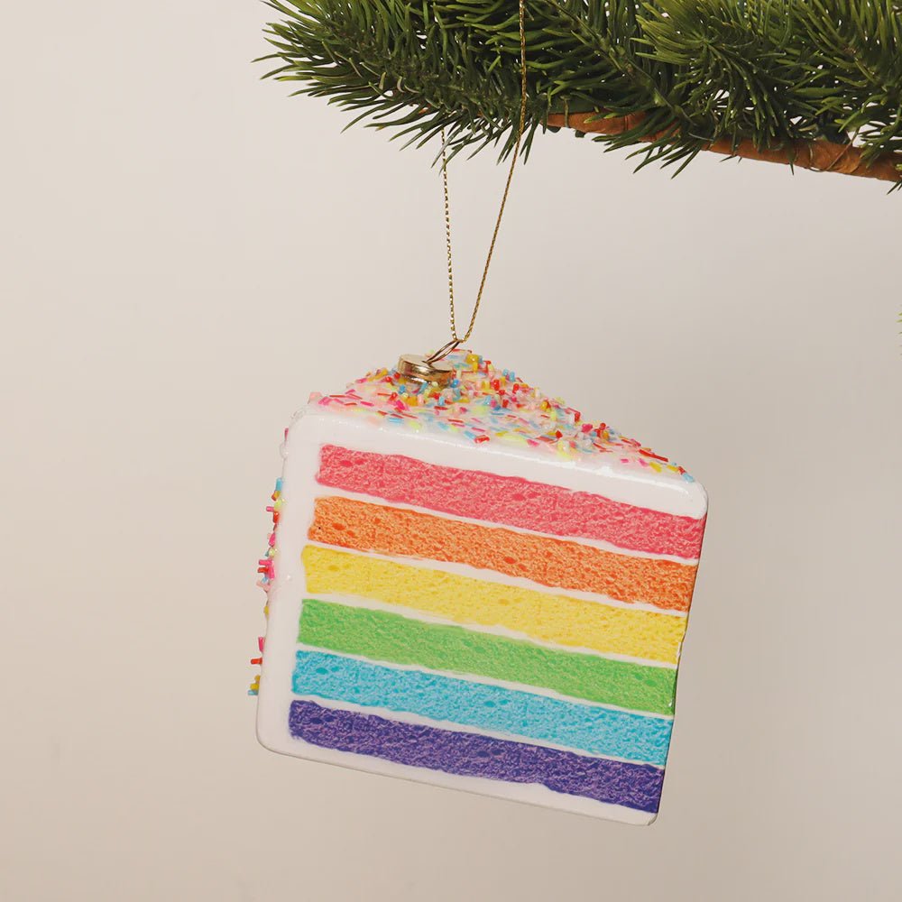 Buy 3D Bauble Rainbow Cake Slice by La La Land - at White Doors & Co