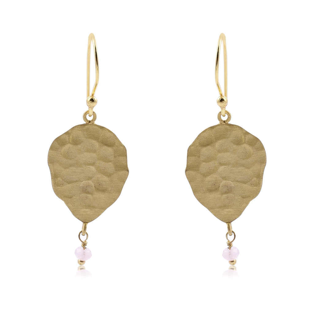 Buy Anais Gold Earrings - Rose Quartz by Susan Rose - at White Doors & Co