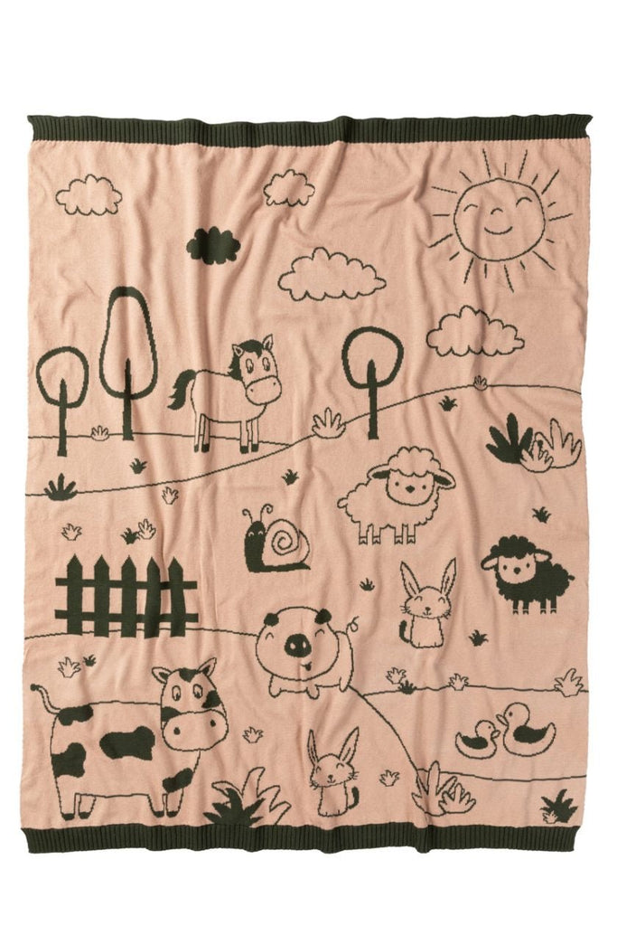 Buy Animal Farm Reversible Blanket by Indus Design - at White Doors & Co