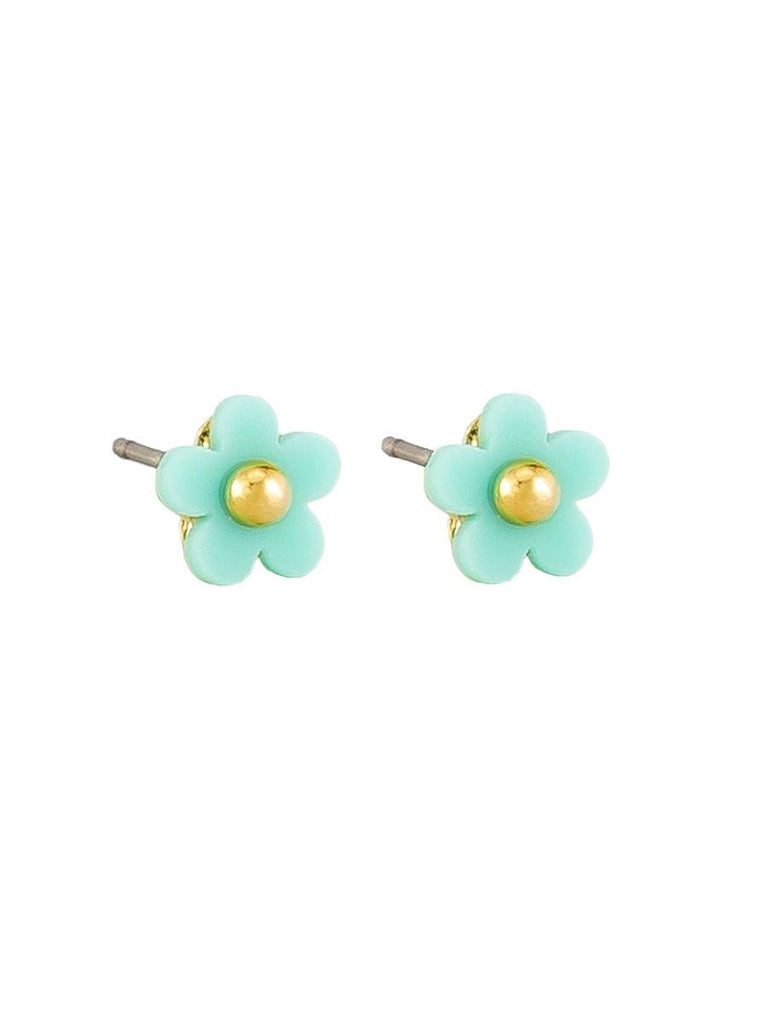 Buy Aqua Baby Flower Button Studs by Tiger Tree - at White Doors & Co