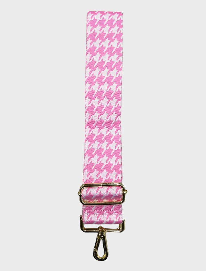 Buy Bag Strap -Houndstooth Pink White by Zjoosh - at White Doors & Co
