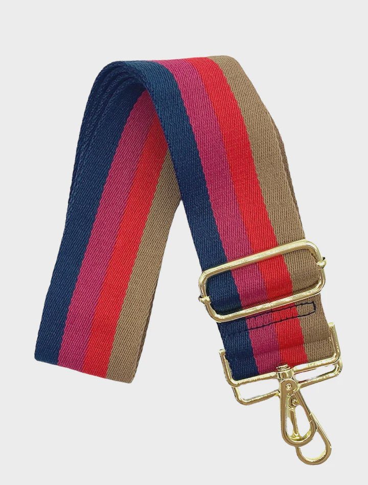 Buy Bag Strap - Navy, Red, Pink & Tan by Zjoosh - at White Doors & Co