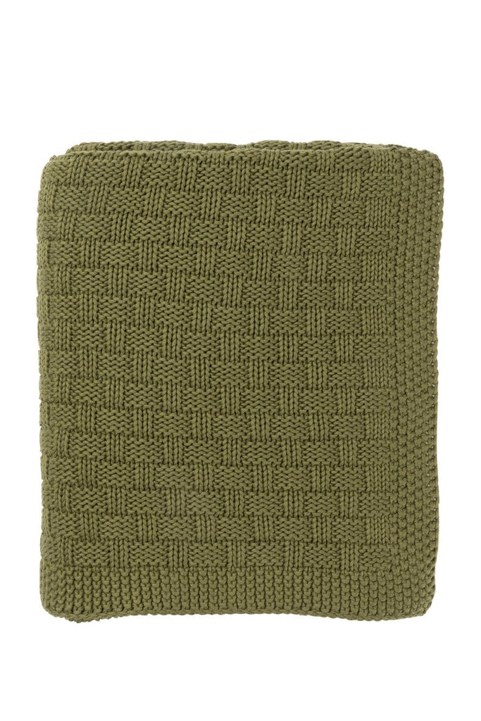 Buy Basket Weave Throw - Basil by Indus Design - at White Doors & Co