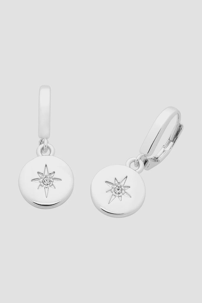 Buy Beck Silver Clear Earrings by Liberte - at White Doors & Co