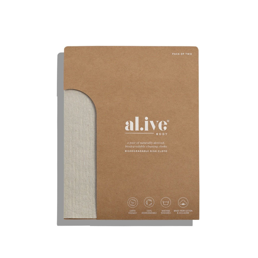 Buy Biodegradable Dish Cloth - 2pk by Al.ive - at White Doors & Co