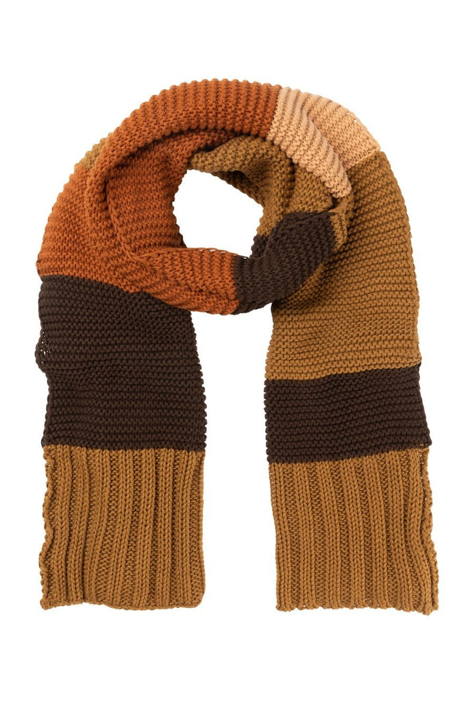 Buy Bold Stripe Knit Scarf - Bronze by Indus Design - at White Doors & Co