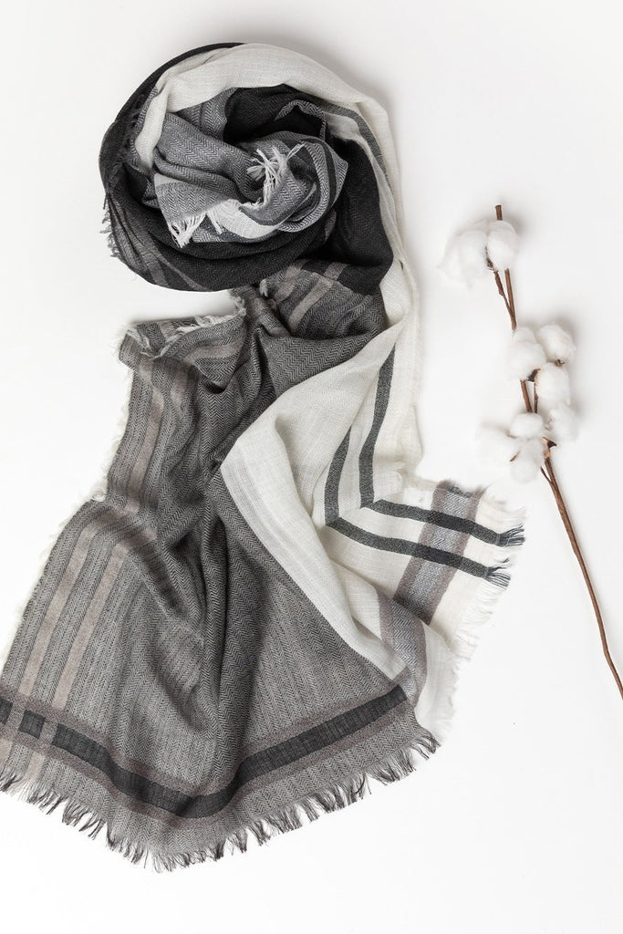 Buy Border Weave Scarf Midnight by Indus Design - at White Doors & Co