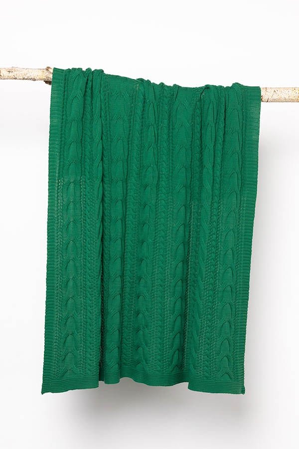 Buy Cable Knit Throw -Cedar by Indus Design - at White Doors & Co