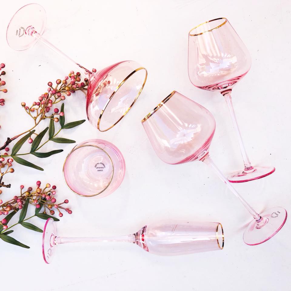 Buy Champagne Flute Pink/Gold (4) by THE SOURCE - at White Doors & Co