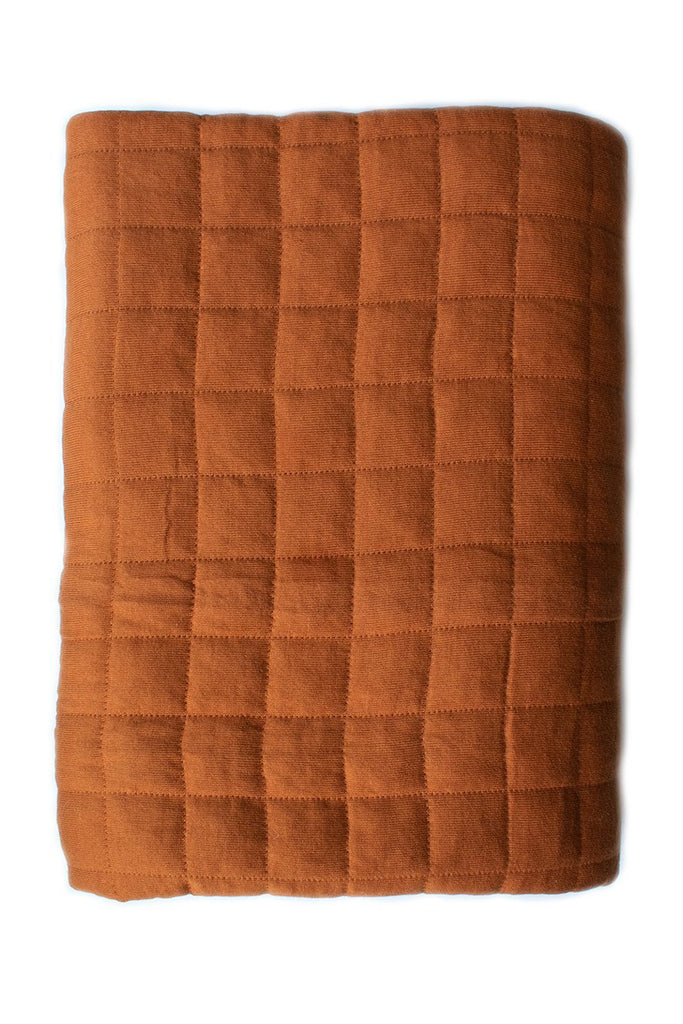 Buy Check Quilted Bed Cover Rust by Indus Design - at White Doors & Co