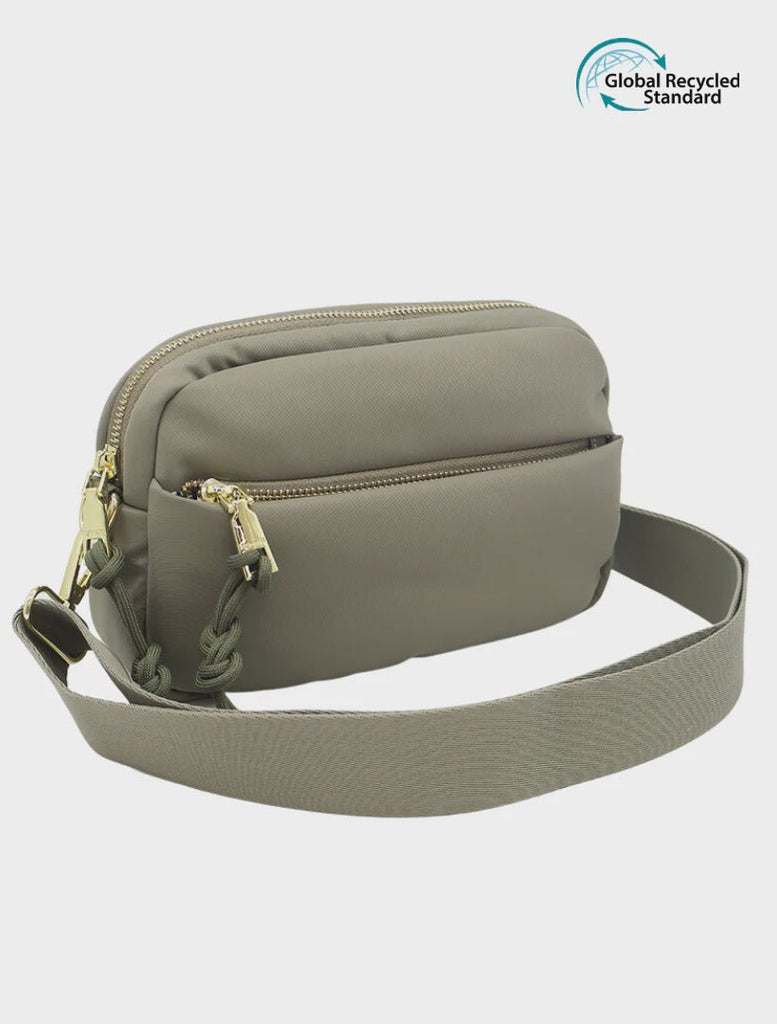 Buy Cleo Cross Body Bag Khaki by Zjoosh - at White Doors & Co