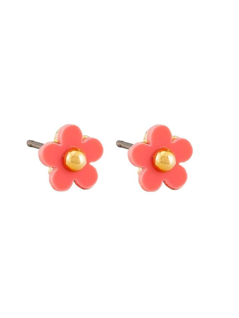 Buy Coral Baby Flower Button Studs by Tiger Tree - at White Doors & Co