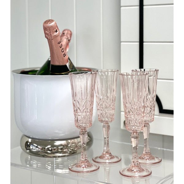 Buy Crystal Cut Champagne Flute - Blush by Flair - at White Doors & Co