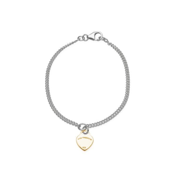 Buy Curb Bracelet With VT Flat Heart - YG by Von Treskow - at White Doors & Co
