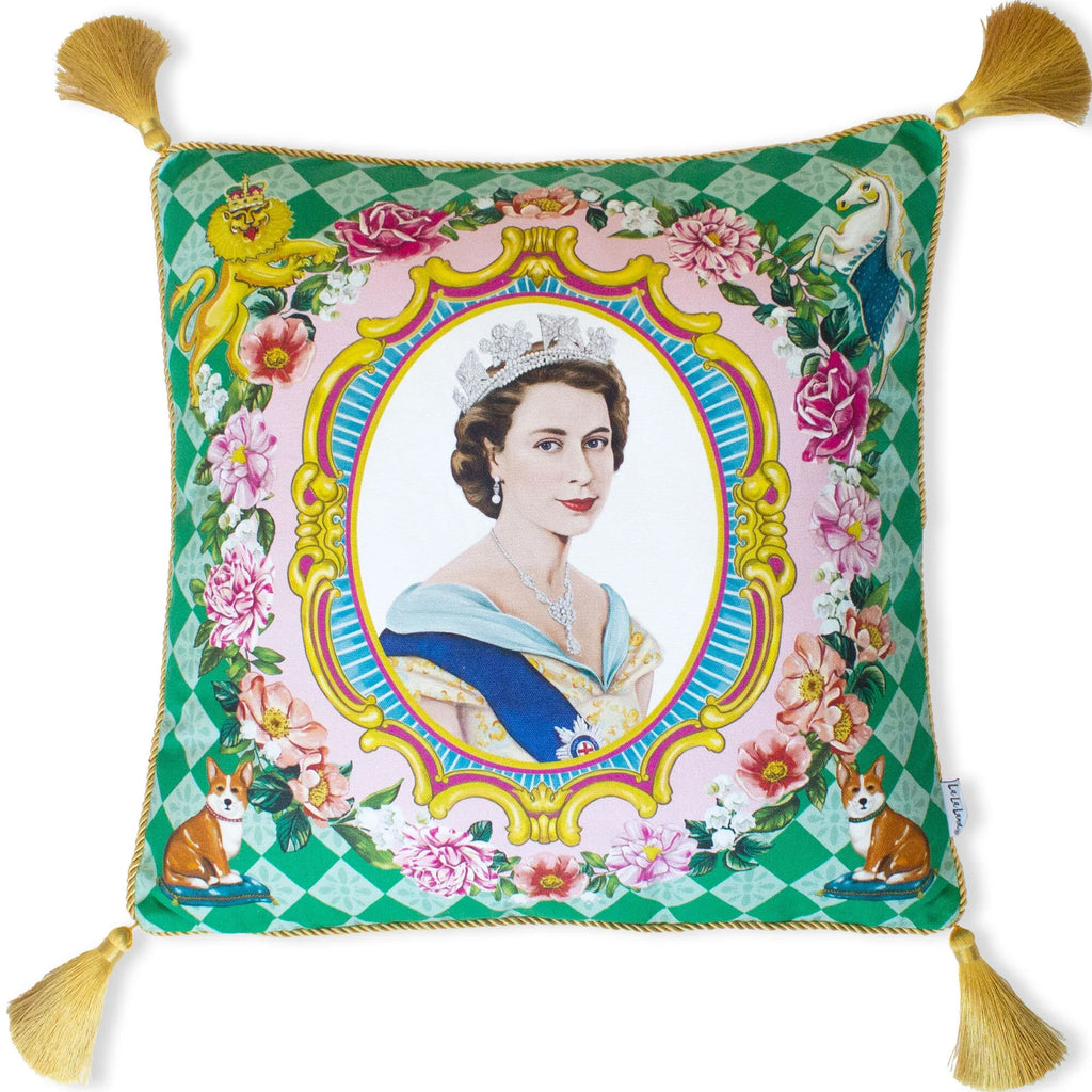 Buy Cushion Her Majesty The Queen by La La Land - at White Doors & Co