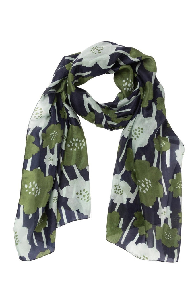 Buy Daisy Chain Silk Scarf - Indigo by Indus Design - at White Doors & Co