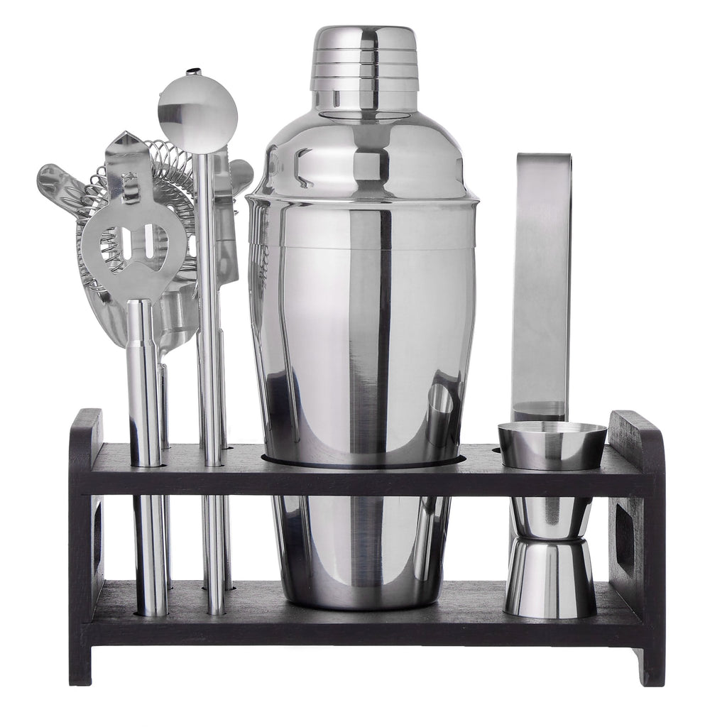 Buy DAVIS & WADDELL FINE FOODS BAR SET WITH STAND 7PCE SILVER STAND by IS Albi - at White Doors & Co