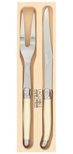 Buy Debutant Carving Set - Ivory by Laguiole - at White Doors & Co