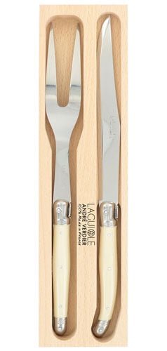 Buy Debutant Carving Set - Ivory by Laguiole - at White Doors & Co