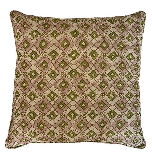 Buy Diamond Cushion Green / Pink by Ruby Star Traders - at White Doors & Co