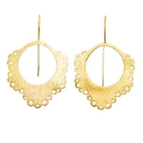 Buy Doily Earrings - Gold by RubyTeva - at White Doors & Co