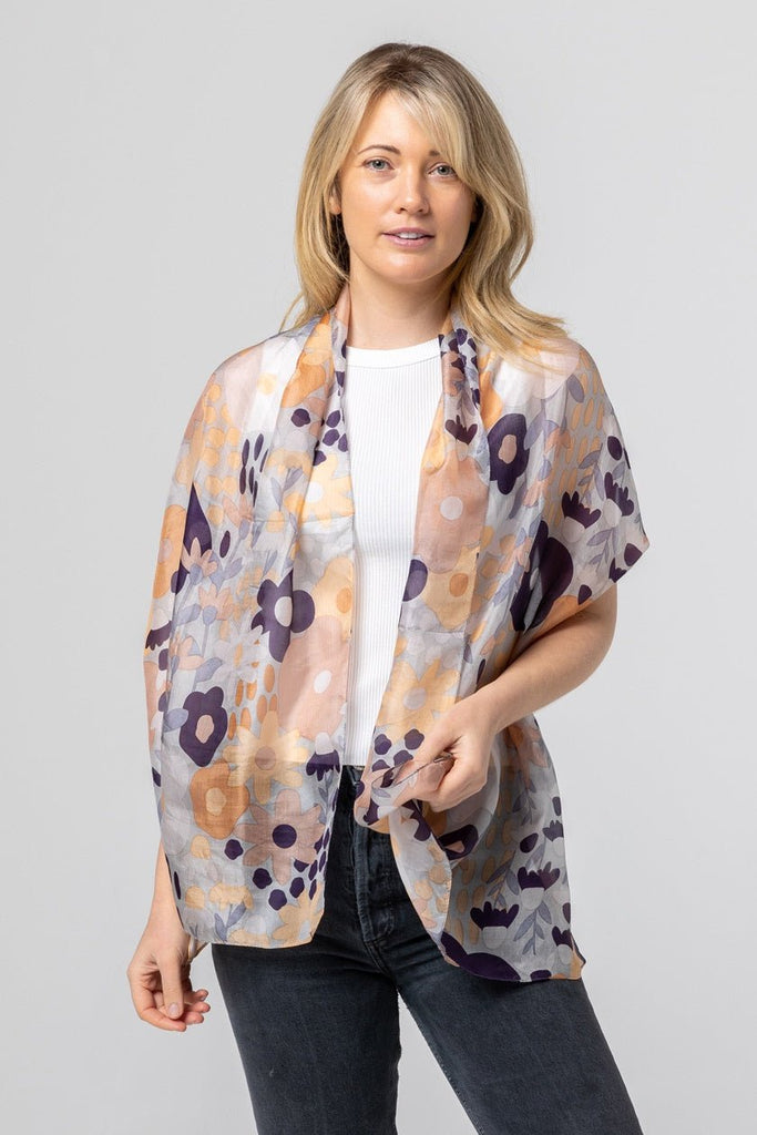 Buy Echinacea Silk Scarf - Plum by Indus Design - at White Doors & Co