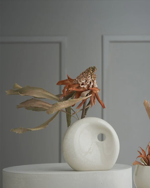 Buy Eternity Vase / White Crackle by Robert Gordon - at White Doors & Co