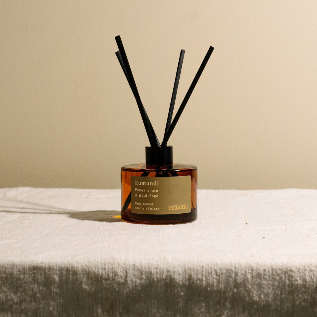 Buy Eumundi/Pomegrante & Wild Sage Eco Reed Diffuser by Etikette - at White Doors & Co