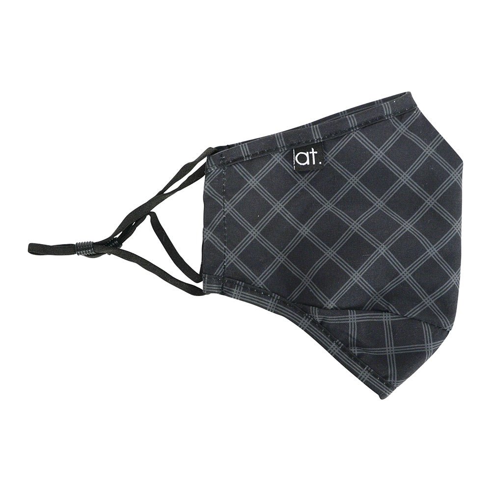 Buy Face Mask Shaped - Plaid Black - Adult by Annabel Trends - at White Doors & Co