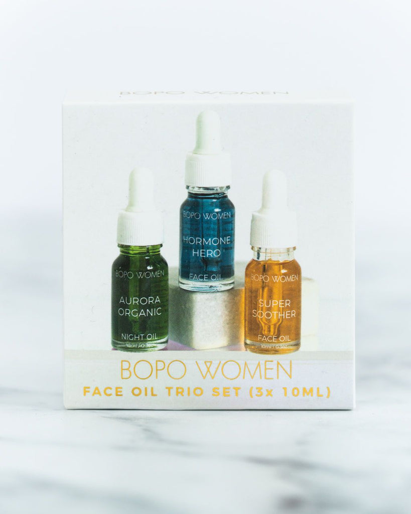 Buy Face Oil Trio by Bopo Woman - at White Doors & Co
