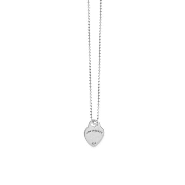 Buy FINE BALL CHAIN NECKLACE WITH VT FLAT HEART - Silver by Von Treskow - at White Doors & Co